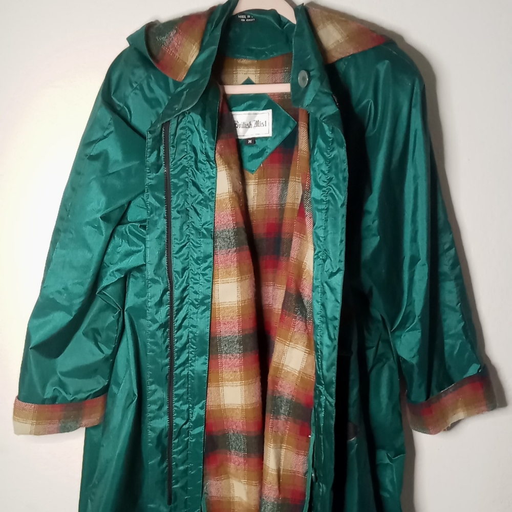 British Mist Vintage Green Rain Coat